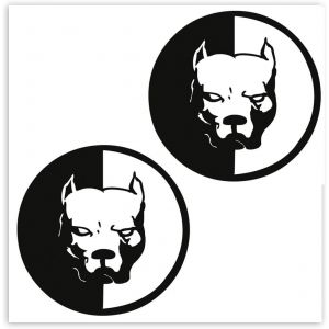 2 X Vinyle Autocollant Pitbull Chien Dog Stickers Pour Moto Car Voiture Fenêtre Porte Casque Vélo Ordinateur Portable Ipad B 5 - Neuf