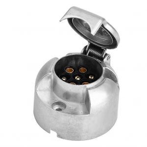 Adaptateur de prise de voiture de remorque à 7 broches Connecteur métallique pour remorque de remorque remorquage 12V - Neuf
