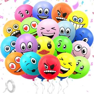 MEVRONISSHOP-30/50/100 Pi&egrave;ces Ballon Emoticones, Ballon Anniversaire Multicolore Smiley pour Anniversaire Mariage F&ecirc;te D&eacute;coration (30) - Neuf