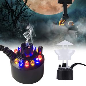 MEVRONISSHOP-Roserrose Brumisateur &agrave; Ultrasons, 12 Led Three Color Gradient Atomiseur Mist Maker Brumisateur D'Eau Avec Protection Anti-&eacute;Claboussures Amovible Pour Fontaine D'Eau Chaudi&egrave;Re Halloween - Neuf