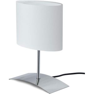 Kal-2018-04w Lampe De Chevet *White House* Lampe De Table Avec Abat-Jour En Tissu Blanc Incl. 1x Douille E14 Pour Ampoules Led, Lampe De Rebord De Fenêtre, Lampe De Bureau (Sans Ampoule) - Neuf