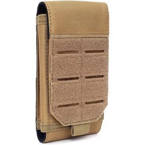 KAL-Pochette Tactique Pour Téléphone, Étui Universel Étanche Molle Pour Smartphone Portable, Mini Sac Ceinture Militaire Pour Grand Écran De 4 À 6,7"" (Kaki) - Neuf