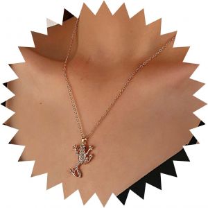Kal-Collier Ras Du Cou Grenouille En Cristal De Bohème Collier Pendentif Grenouille En Or Collier Chaîne Grenouille Pavée En Cz Petit Collier Grenouille Animal En Strass Bijoux Pour Femmes - Neuf