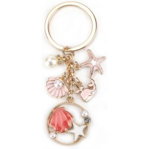 Kal-Porte-Clés Personnalisé, Joli Pendentif En Acier Inoxydable Avec Étoile De Mer, Coquillage Et Dauphin, Cadeaux Pour Femmes, Bonne Amie Ou Maman, Merveilleux Souvenir Pour Toutes Les Occasions, - Neuf