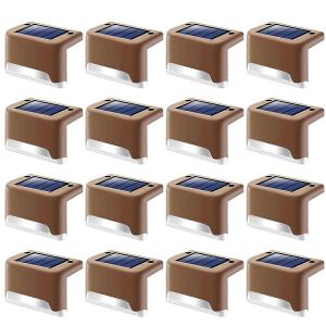 Pack De 16 Lampes Solaires De Poteau De Clôture Pour Patio Piscine Escalier Marche - Neuf