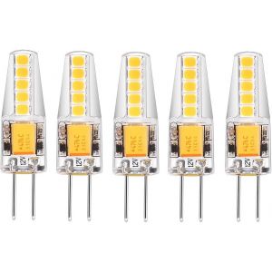 Lot De 5 Ampoules Led G4 Blanc Naturel 4000k Ac/Dc 12v 3w 200lm Remplacement G4 20w Halogène Pas De Variateur Pas De Scintillement Ampoule À Culot À Broches Led - Neuf