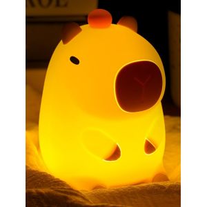Veilleuse Rechargeable En Silicone Capybara - Lampe Led &Agrave; Intensit&eacute; Variable Avec Minuterie 20 Min Pour Chambre D'Enfant - Neuf