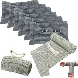 6 Pieces Israeli Compressive Compressive Dressing Emergency Garot Turnstile Dressing,6 Inch Grey Cushion Hemostatic Emergency,Polyester Tourniquet Military Tourniquet For Outdoor,Indoor - Neuf