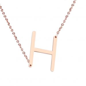 Colliers En Acier Inoxydable &Agrave; La Mode Avec Des Alphabets En Forme De Pendentif En Or Rose H - Neuf