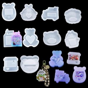 10 Pcs Moulle Silicone Resine Epoxy, Moule Animaux Moules En Silicone &Eacute;poxy,Carton De Lait,Ours Moule Pour Diy Artisanats Bijoux Fait Main (Moules Aux Sables Mouvants) - Neuf