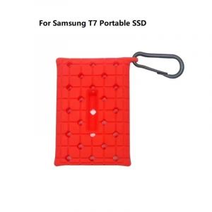 Portable SSD PSSD manchon peau disque dur disque dur housse de protection Anti-chute coque en silicone pour Samsung T7 touch-T7 Rouge - Neuf