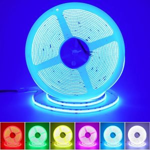 10M Rgb Cob Ruban Led, 24V Bande Led Cob Rgb 840Leds/M 14W/M Haute Luminosit&eacute; Sans Points Multicolore Changement Bandeau Lumineuse Pour Chambre, F&ecirc;te D&eacute;coration (Bande Led Uniqueme[RUB9221771] - Neuf