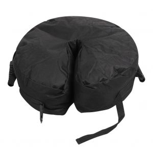 Tente D'exterieur Amovible Pour Patio, Parasol Rond Noir, Base Lestee, Sac De Sable - Neuf