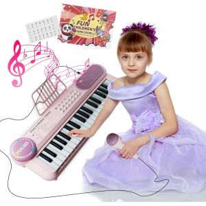 Piano Enfant Rose 37 Touches, Norkbeng, Jouet Musical avec Microphone pour Enfants 1-3 Ans Filles & Garçons - Neuf