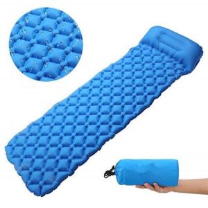 Matelas De Couchage Gonflable Ultra-L&eacute;ger Bran - Double Compartiment, Imperm&eacute;able, Confortable, Id&eacute;al Pour Le Camping Et La Randonn&eacute;e, 190 X 56 X 6 Cm - Neuf