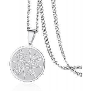 Kal-Collier Oeil Maléfique Ankh Pentagramme Spirale Valknut Protection Amulette Collier N?ud De Sorcières Celtiques Collier Oeil Maléfique Bijoux Cadeau Pour Femmes - Neuf
