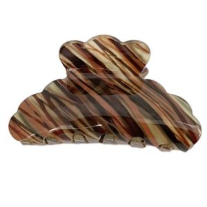 Promotion ! Pince Crabe Créateur 'scarlett' Marron Kaki - 80x40 Mm - Neuf