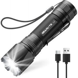Tianyi-Lampe Torche Rechargeable, 2200lm Mini Lampe De Poche Tactique Led Ultra Puissante Rechargeable Zoomable Avec 3 Modes D'éclairage, Ip65 Étanche Longue Portée Led Flashlight Pour Camping - Neuf