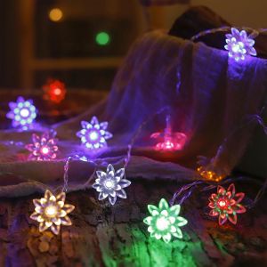 Jgd-Koboko Guirlande Lumineuse Florale, 1,5 M, 10 Led, &Agrave; Piles, Pour L'int&eacute;rieur, L'ext&eacute;rieur, Mariage, F&ecirc;te, Chambre &Agrave; Coucher, D&eacute;coration De Jardin - Neuf