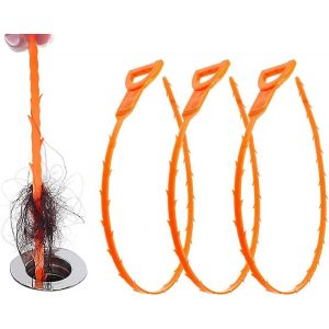 Paquet De 3 25 Pouces De Débouchage De Drain De Cheveux Et Outil De Nettoyage De Serpent - Neuf