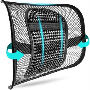 SJZG-Coussin Soutien Lombaire En Maille Support Lombaire Avec Sangle De Fixation Elastique Peut Soulagement De La Douleur De Lombaire Idéal Pour Dossier De Chaise Voiture Bureau - Neuf