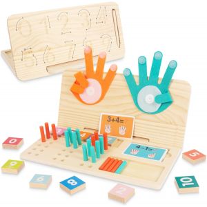 JGD-Montessori - Jouet de comptage de math&eacute;matiques en bois pour enfants - 3 en 1 - Tableau &eacute;ducatif 3 en 1 pour enfants de 3 &agrave; 6 ans - Neuf