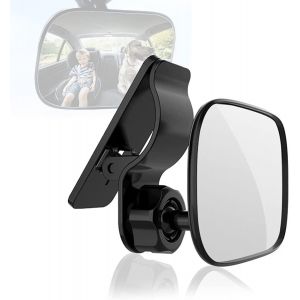 Rétroviseur Bébé, Rotation À 360°, Avec Clip, Vision Panoramique, Sécurité Siège Arrière (8,8 X 5,6 Cm) - Neuf