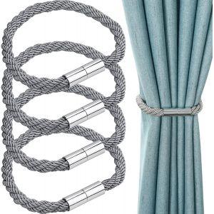 Lot de 4 embrasses de rideaux magnétiques avec boucle pour la maison, le salon, la chambre à coucher ou le bureau - Neuf