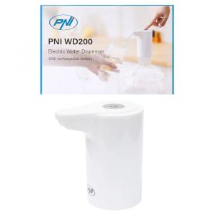 Pompe &eacute;lectrique pour bouteille d'eau PNI WD200, rechargeable par USB-C, batterie 800 mAh - Neuf
