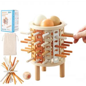 Jouet Montessori pour enfants,jeu de soci&eacute;t&eacute; en bois avec b&acirc;tons,d&eacute;s,jeux de chute de balle,pour les tout-petits,motricit&eacute; fine,comptage,activit&eacute; d'apprentissage pr&eacute;coce,cadeau pour gar&ccedil;ons - Neuf