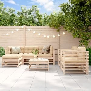 Prolenta Premium - Salon De Jardin 7 Pcs Avec Coussins Bois Massif - Neuf