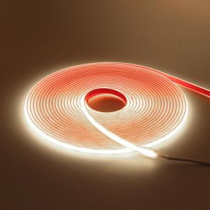 12v Ruban Led Cob Autocollant,320leds/M Ip68 Étanche Super Lumineux Bandeau Flexible Ruban Led Light Strip Pour Escalier,Chambre,Noël,Fête,Intérieur/Extérieur (Blanc Naturel,5m) - Neuf