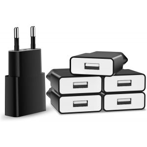Thef-Chargeur Usb 5v / 1a 6pack Mini Usb Mural Chargeur Secteur Usb Adaptateur De Prise Universel Compatible Avec Iphone Apple, Samsung, Nexus, Nokia, Huawei, Xiaomi, Htc, Sony, Lgtablettes, Mp3 - Neuf