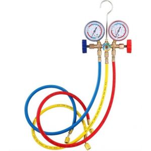 Réfrigérant Collecteur de la Jauge de Pression, de la Climatisation à Outils avec Tuyau et Crochet pour R12 R22 R134A R404A - Neuf