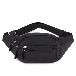 Sac banane noir (28 x 14 x 10 cm) pour femme et homme, imperméable, unisexe, effet holographique, chic et brillant, idéal pour l'entraînement en plein air, la randonnée et le camping - Neuf