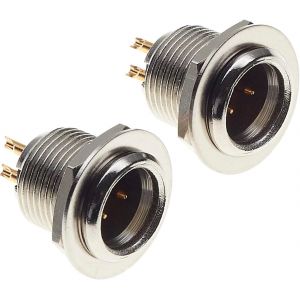 Connecteur Mini XLR bo&icirc;tier 3 Broches-Contacts plaqu&eacute;s Or,bo&icirc;tier m&eacute;tallique-Prise m&acirc;le connecteur &agrave; souder 3 Broches pour Prise Haut-Parleur Microphone-2 pi&egrave;ces - Neuf