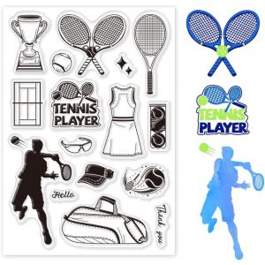 Tianyi-Tampons Transparents Tennis Sport Pour Diy Scrapbooking Raquette De Tennis Trophée Silicone Tampon Transparent Sceaux Tampons En Silicone Pour La Fabrication De Cartes Journal Décoration - Neuf