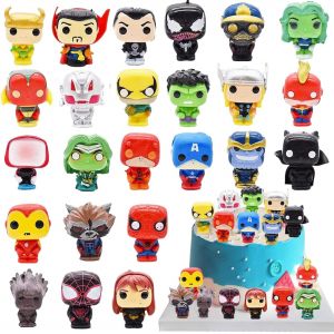 Sansh-Mini Hero Figurines, 24 Pièces Hero Figurine Décoration, Hero Cake Topper, Hero Cartoon Gateau Décorations, Hero Jouet De Décoration De Gâteau, Hero Gâteau Topper, Pour Enfants Anniversaire - Neuf