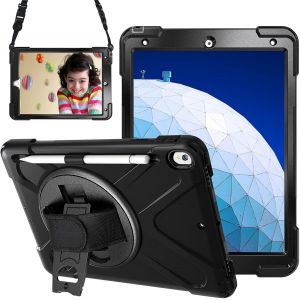 Coque Pour Ipad Air 3 2019, Ipad Pro 10.5 2017, Étui Robuste Résistant Aux Chocs Avec Porte-Crayon, Support Rotatif Et Bandoulière, Coque De Protection Rigide Pour Ipad Air 3/Pro 10.5 - Neuf