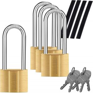 Cadenas à clé à anse longue 81/40L-4P (clé identique, étanche, serrure en laiton massif) pour abris de jardin, unité de rangement, école, casier de gym, moraillon de rangement, 40 mm de long - Neuf