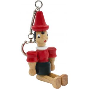 KAL-Pinocchio Porte-Cl&eacute;s En Bois, Longueur : 10 Cm-Fabriqu&eacute; En Italie - 9029 - Neuf