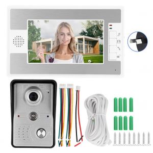 Interphone video filaire 7 pouces avec ecran TFT, vision nocturne, systeme d'acces a distance 100-240 VAU - Neuf