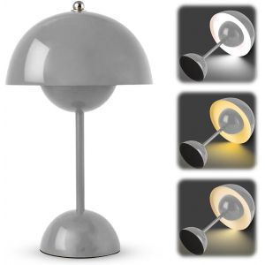 Lampe De Table Led Sans Fil Lampe De Chevet Champignon Lampe De Table Tactile À Intensité Variable Avec 3 Modes De Luminosité 3000 K 6000 K Rétro Rechargeable Pour Chambre À Coucher, - Neuf