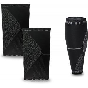 (Noir)1 Paire De Protège-Mollets De Compression Pour Homme Et Femme Sport Pour La Récupération Sportive, Attelle De Tibia, Médicale, Spasme Musculaire - Neuf