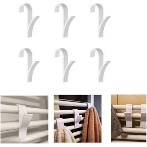 Crochet universel pour radiateur sèche-serviettes en plastique blanc - Neuf