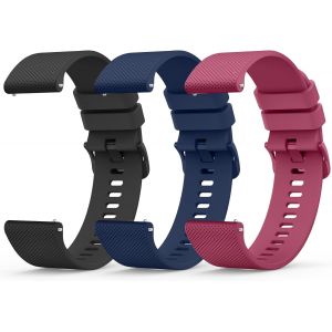 3 Pi&egrave;ces 20mm 22mm Bracelet De Montre En Silicone, Souple Bracelet De Replacement En D&eacute;gagement Rapide Avec Boucle En M&ecirc;me Couleur Homme Femme 20mm 22mm - Neuf