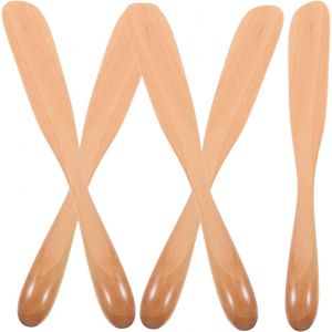 5pièces Tartineur À Confiture Avec Spatules À Beurre Bois Et Couteau À Beurre Pour Sandwichs Ustensiles De Cuisine Pour Tartiner Fromage Pain - Neuf