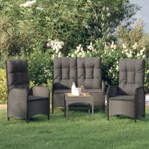 Prolenta Premium - Ensemble &Agrave; Manger De Jardin Avec Coussins 3 Pcs Noir - Neuf