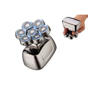 Rasoir &Eacute;lectrique 6 En 1 Pour Hommes Avec &Eacute;cran Led, &Eacute;tanche, Rechargeable Et T&ecirc;tes Interchangeables - Neuf