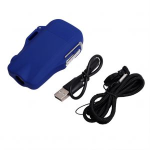 HJLIAN Briquet electrique 2 en 1 rechargeable par USB, etanche, double arc (bleu) - Neuf